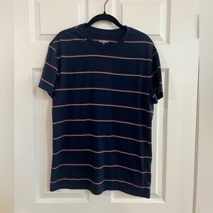 Goodfellow & Co Cotton Blend Short Sleeve
Navy Striped T-Shirt - Men's M